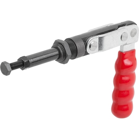 Kipp Push-Pull Clamp Standard Steel, Without Mounting Bracket, Comp:Plastic, Comp:Red K1440.05500